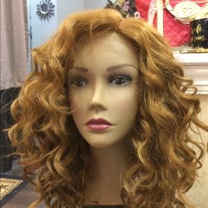 Lace Front Wig Swiss Lace Curly Medium Length Wig